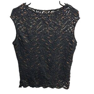 G Wheels Black Lace Cap Sleeve Top Womens Sz XL Whimsygoth 90s Y2K